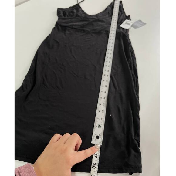 NSR Dress Women Large Black Mini‎ Cocktail Asymmetric Sleeve Mini V Neck - Picture 8 of 9